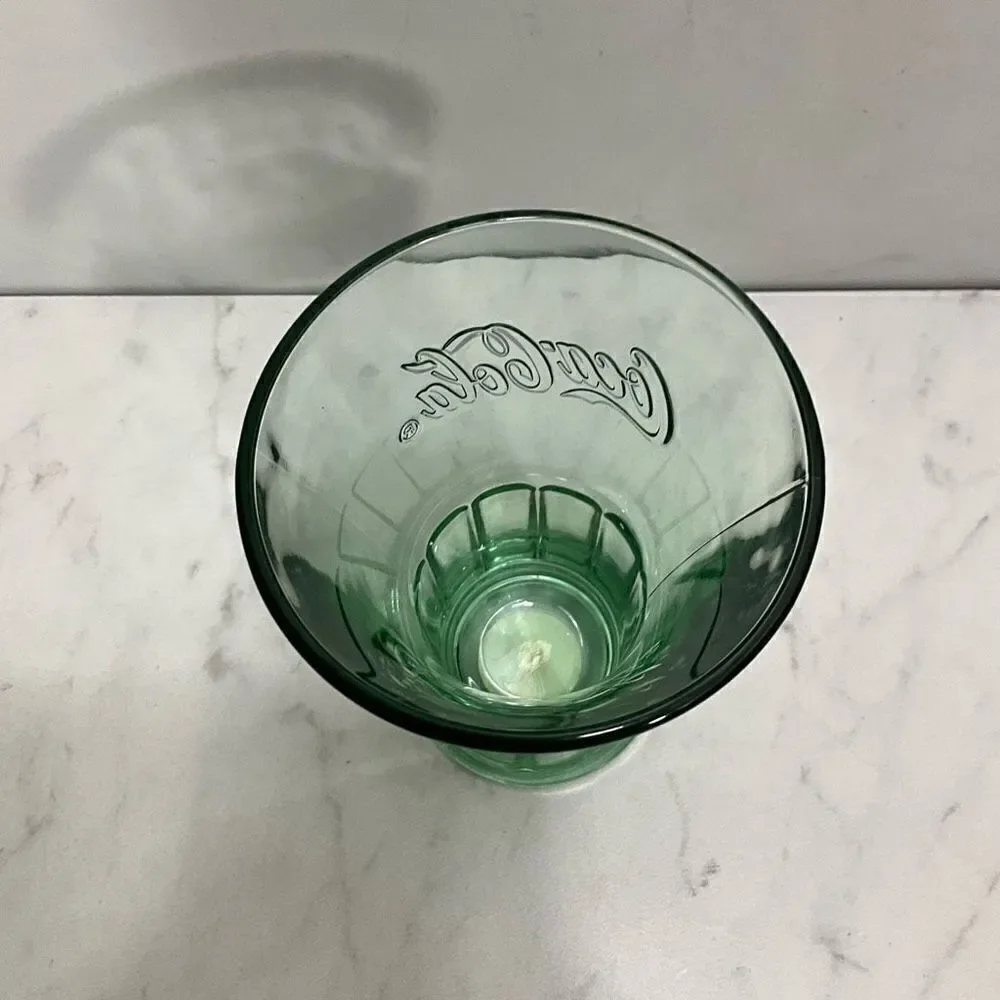 Vintage LIBBEY 16 oz Green Glass Coca Cola Glass